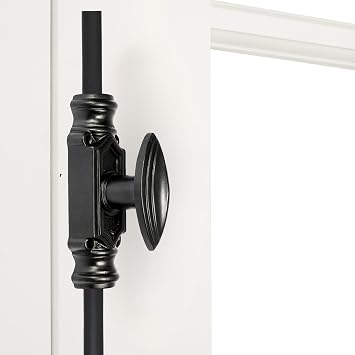 6 Iron Window Cremone Bolt - Double Window Locking, Bolt for French Windows, Victorian Old World Charm Black - Powder Coat