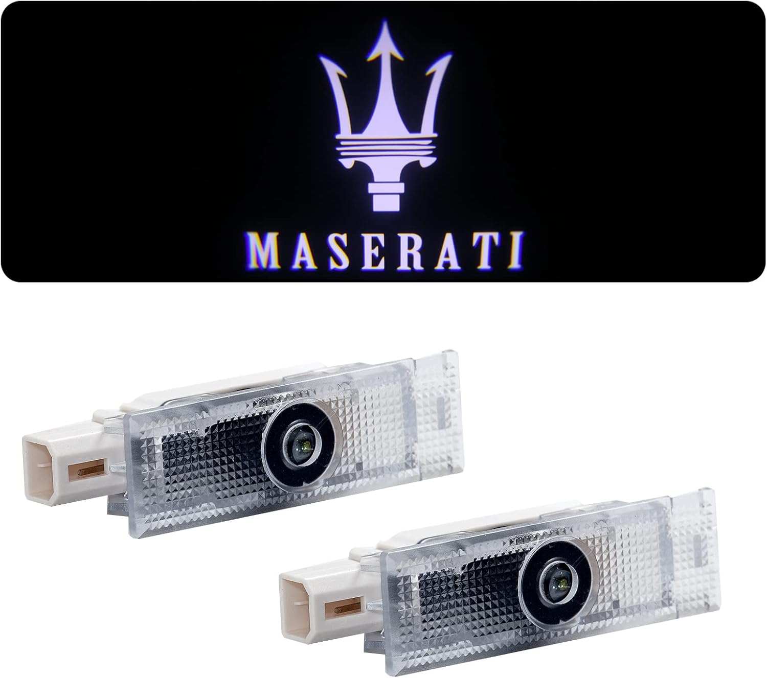 2Pcs Car LED Door Lights Logo Projector, Jfsotls Never Fade Emblem Light, LED Laser Ghost Shadow Light for Quattroporte Ghibli Levante Grecale