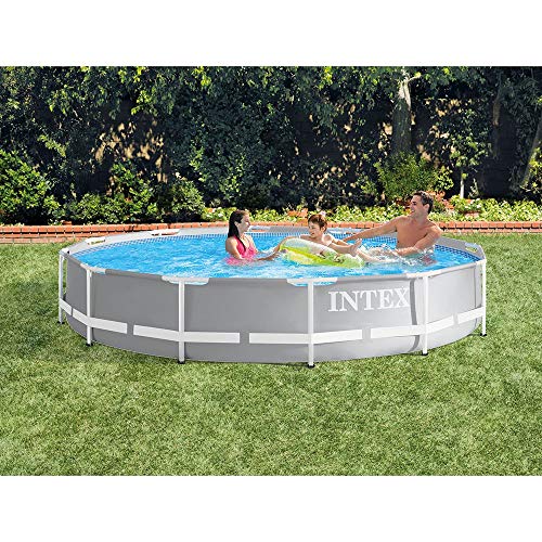 Intex 12 Foot Prism Frame Above Ground Swimming Pool W/ Pump & Pool Ladder #TOP5