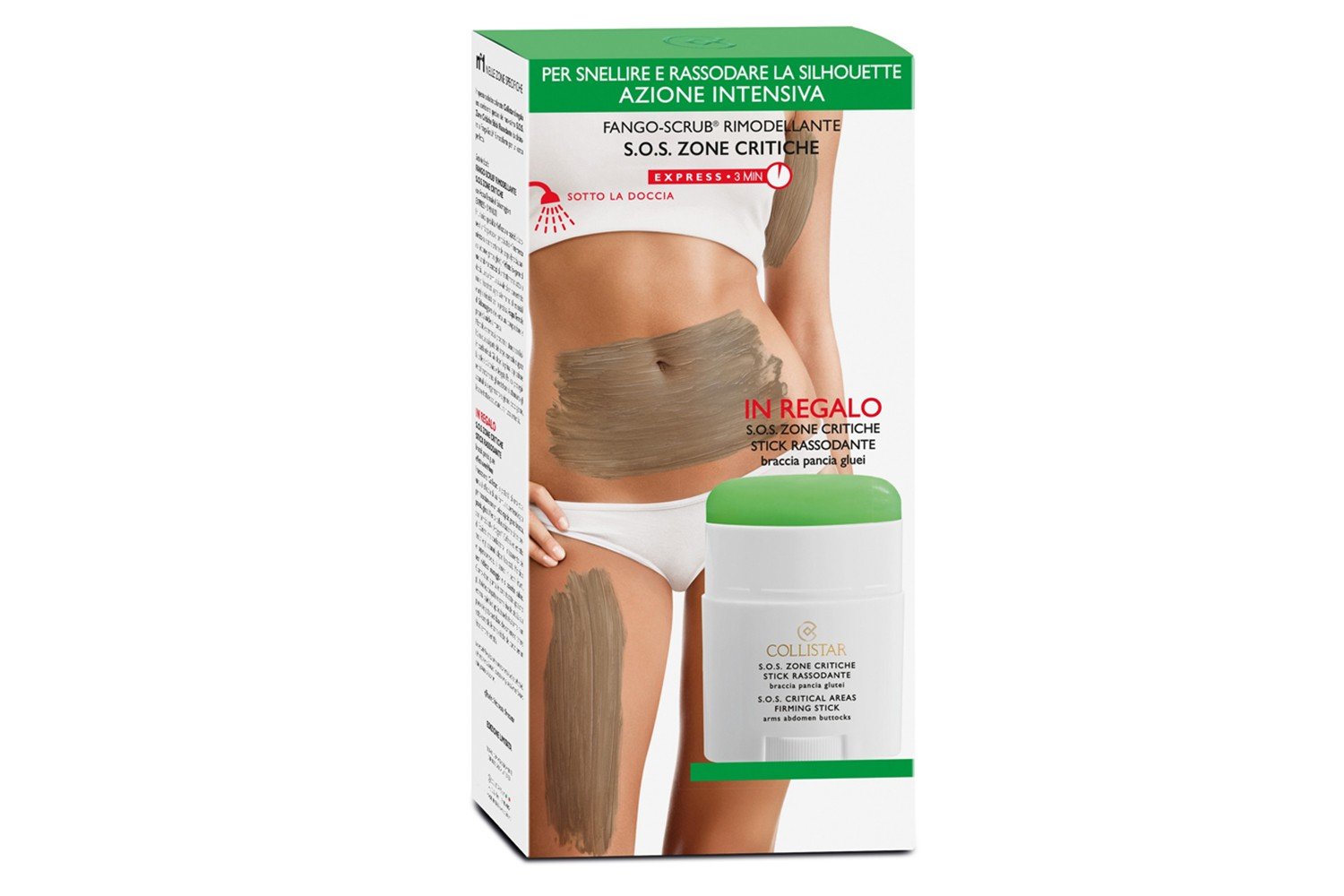 Slimming, Firming & Anti-Cellulite by Collistar Reshaping Mud-Scrub S.O.S. Critical Areas & S.O.S. Critical Areas Firming Stick 25ml by COLLISTAR