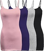 Vista 21 de ShezPretty - Camiseta sin mangas básica para mujer con tirantes tipo espagueti ajustables, 4
