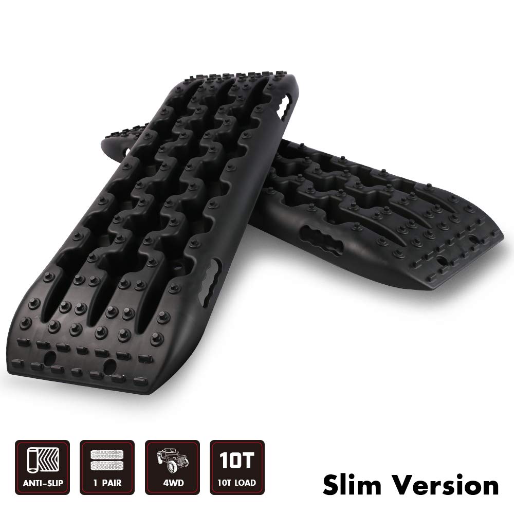 STEGODON Traction Boards Off-Road Recovery Boards Tire Ladder 4WD Traction Mats for Truck,Mud,Snow,Sand(Black-Slim)