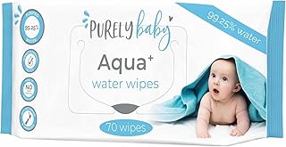 Aqua+ Water Wipe - Fragrance-Free - Dermatologically Tested - Strong & Ultra-Soft Wet Wipe for Newborns – Extra Large Wipes - Pack of 70 Wipes