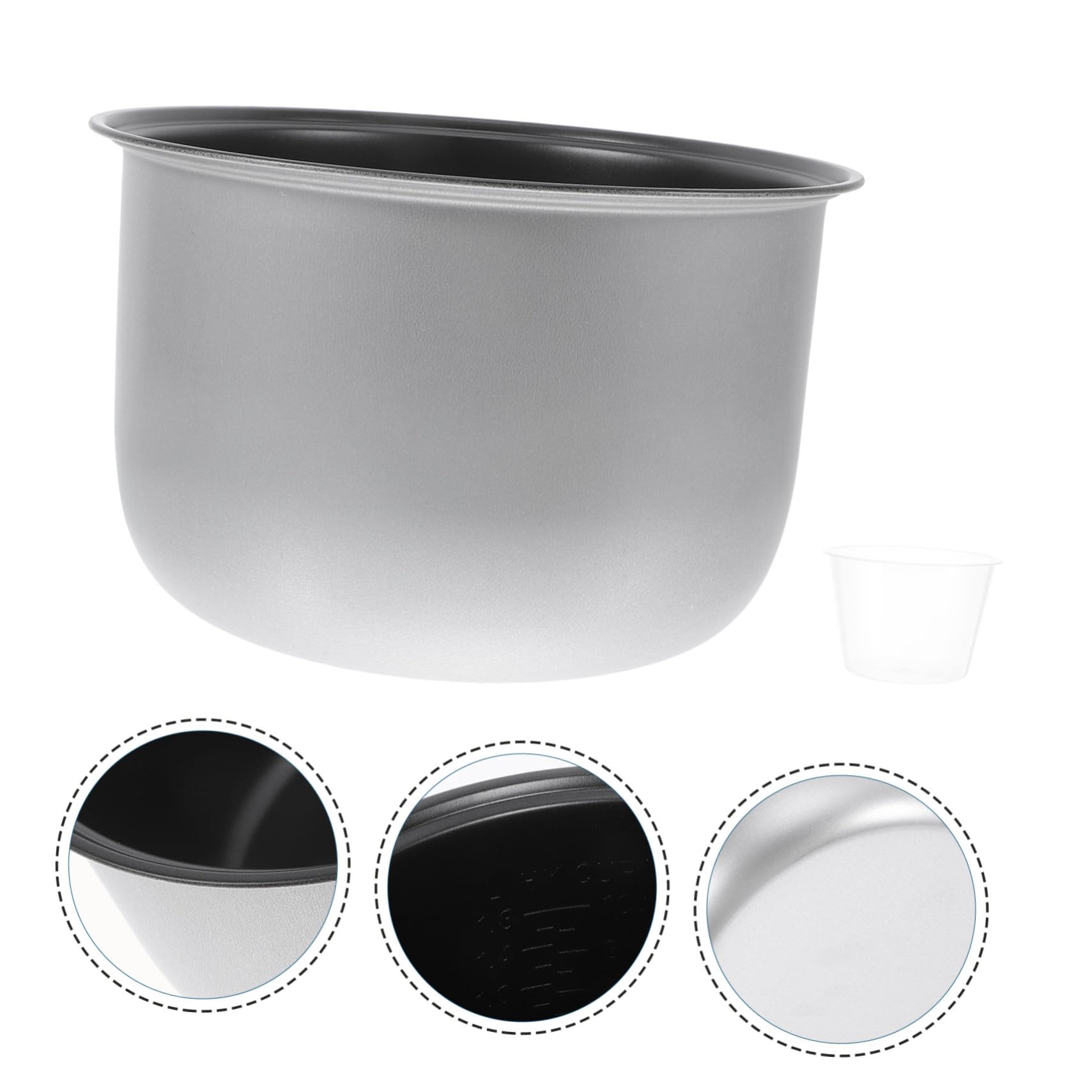LIFKOME Recipiente Interior Antiadherente De Aleación De Aluminio Para Olla Arrocera 5 Litros, Compatible Para Cocinar Arroz, Gachas Vapor, Olla De Repuesto Duradera y Fácil Limpieza