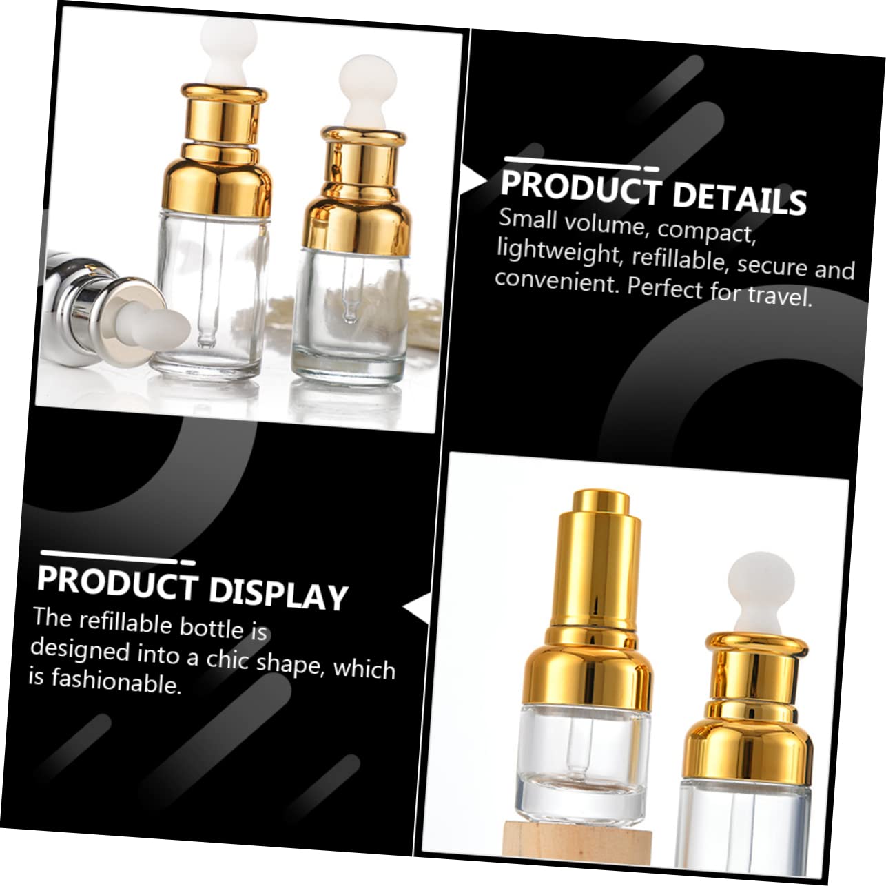 20ml Leere Tropfflasche aus Glas mit Glaspipette, 6 Stück