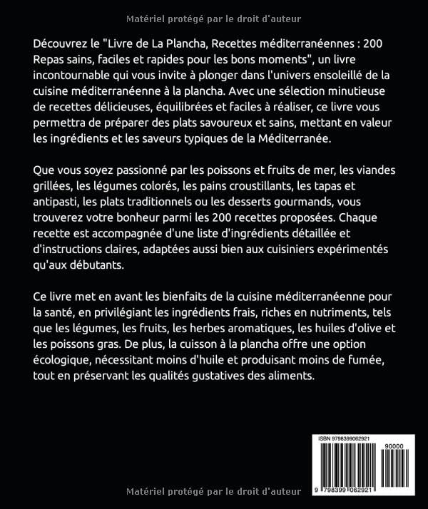 Miniatura 2 de Livre de La Plancha, Recettes Méditerranéennes 200 Repas sains, faciles et rapides pour les bons moments (French Edition)