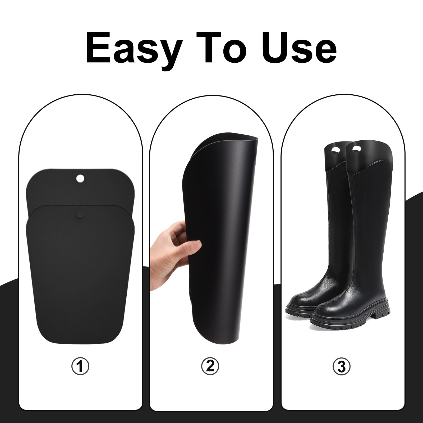 Insertos de Formas de Botas 10 Hojas Soporte de Bota Alta Reutilizable Plástico Hormas de Botas Altas de Botas Inserta para Mujeres y Hombres