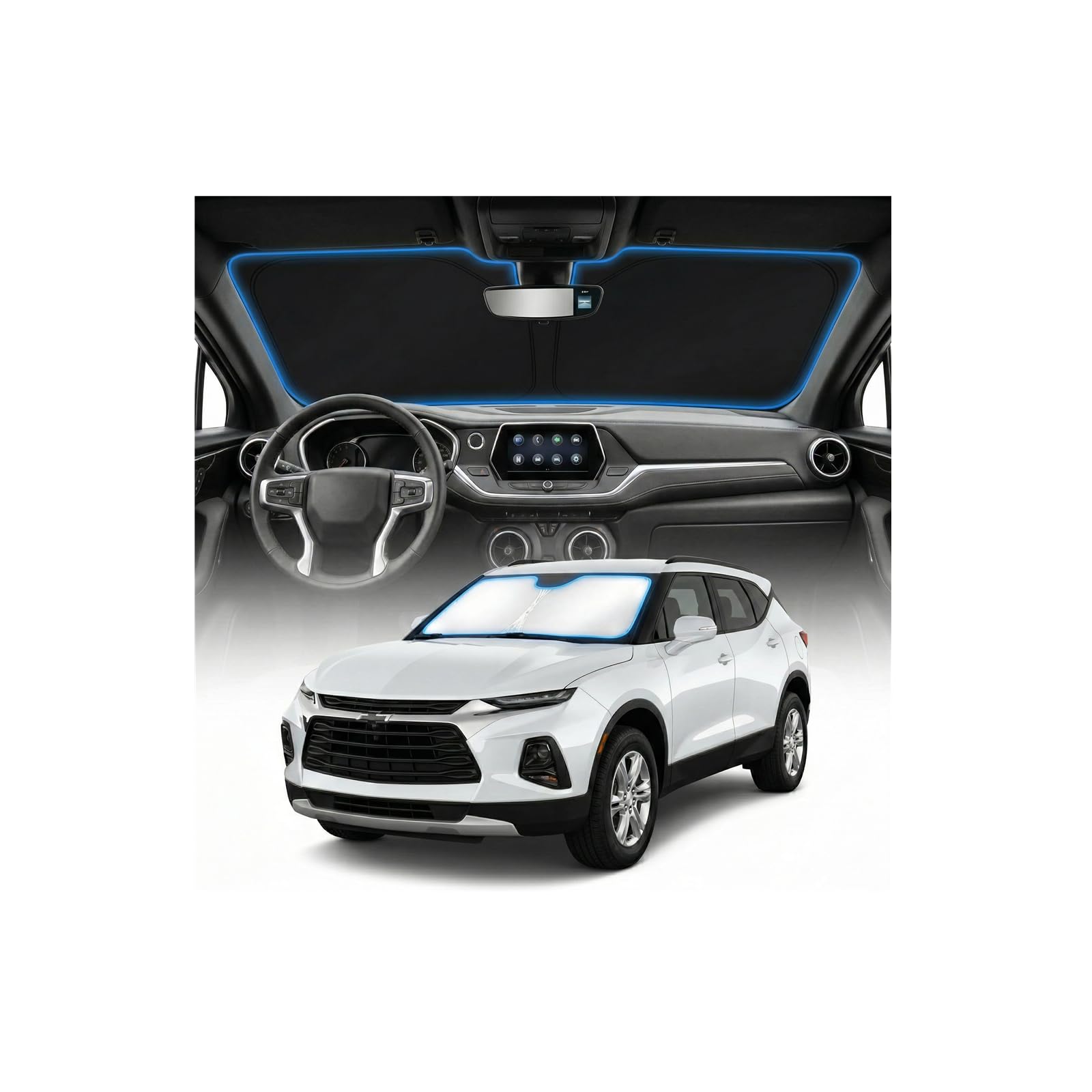 for Ford Bronco Sun Shade Windshield Cover - Custom Fit Bronco Accessories 2021-2024 2025 Sunshade Foldable UV Protection & Heat Shield Sun Visor Accessories — view 99