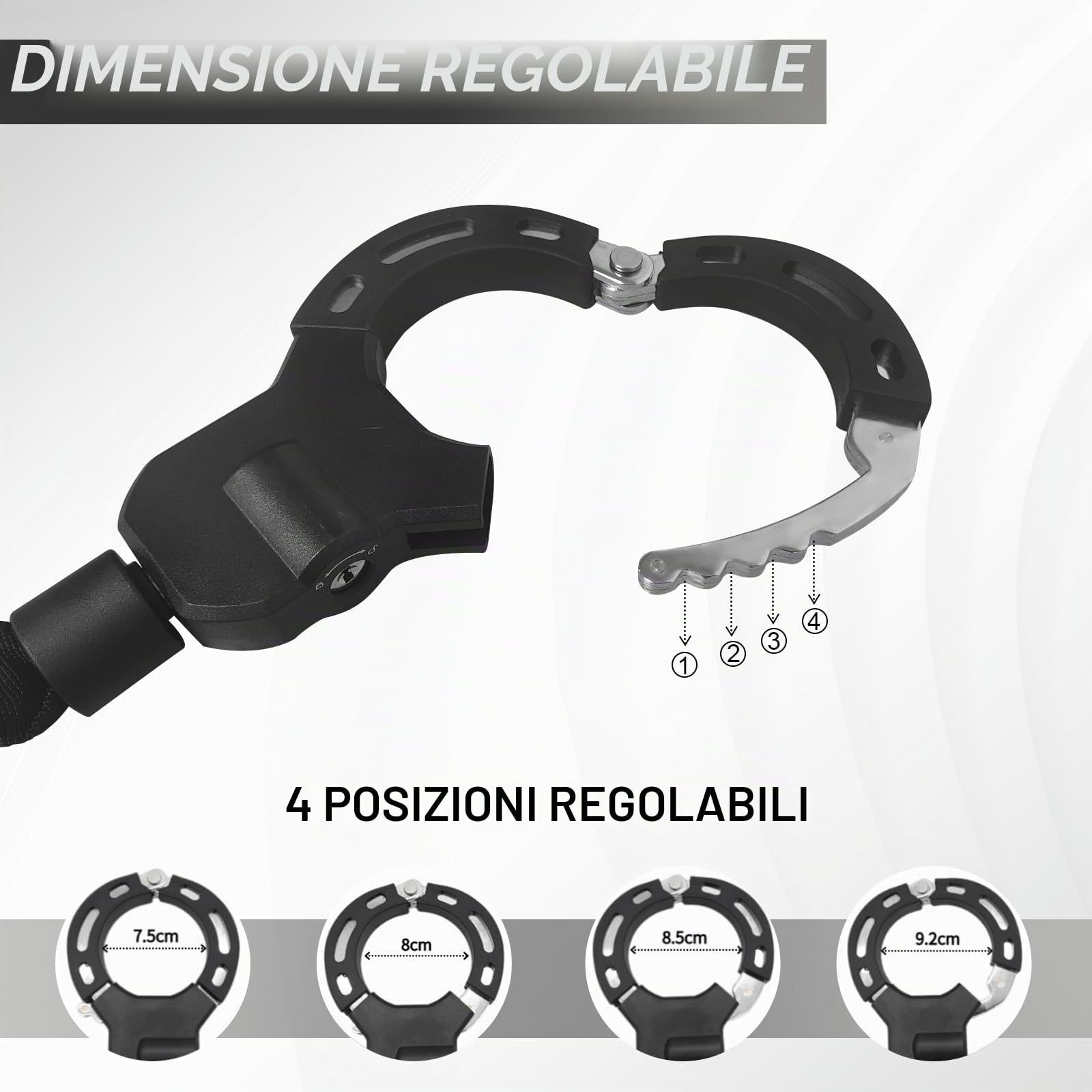 Lucchetto Monopattino Elettrico, Lucchetto Bici con 3 Chiave, Catena Bicicletta Antifurt, Accessori Monopattino Elettrico per Scooter, Bicicletta, Quad, Moto