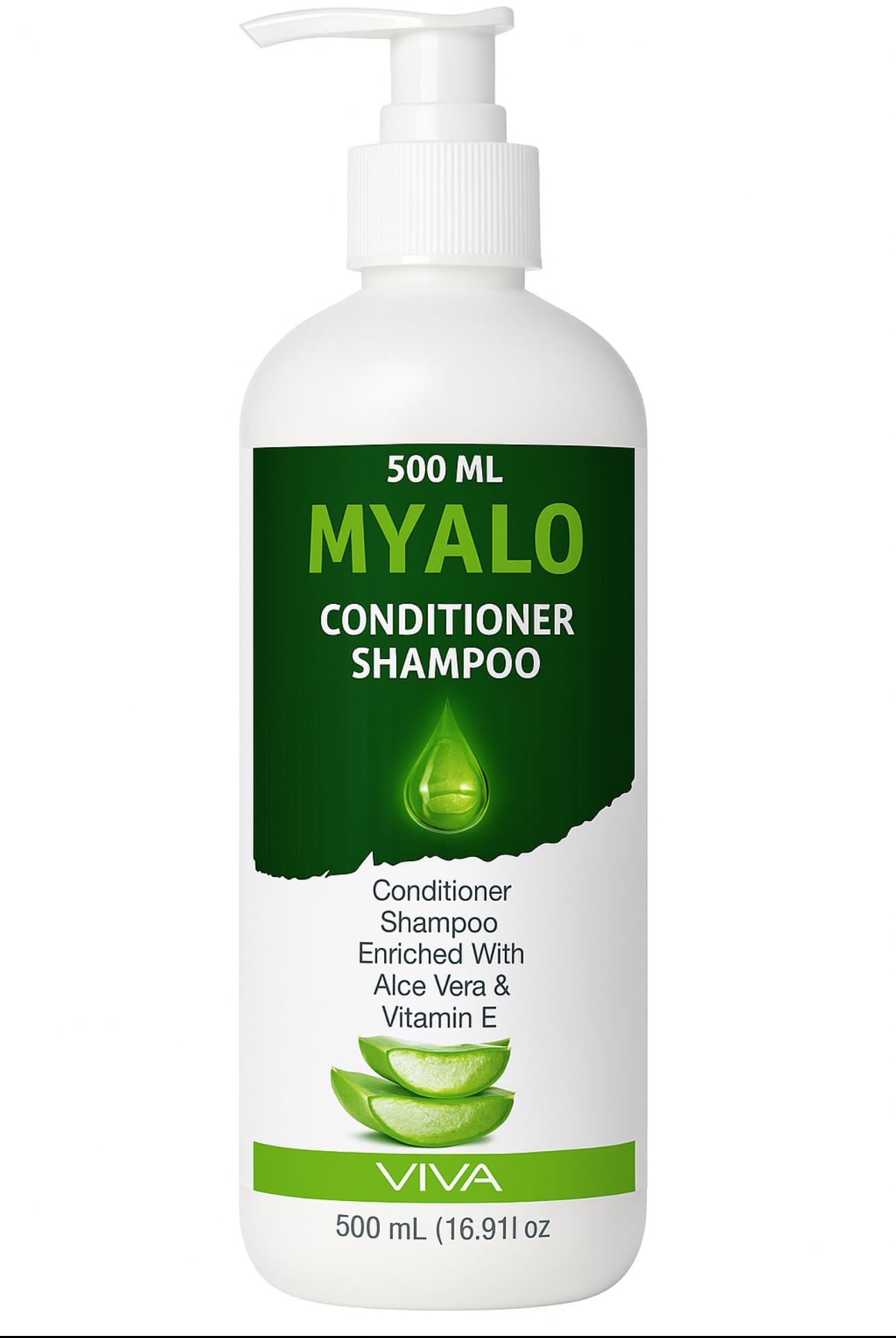 MYALO Herbal Shampoo with Aloe Vera and Vitamin E, Anti Hair Fall Formula, Natural Ingredients, 500ml Conditioner Shampoo for Strong and Healthy Hair-image-2