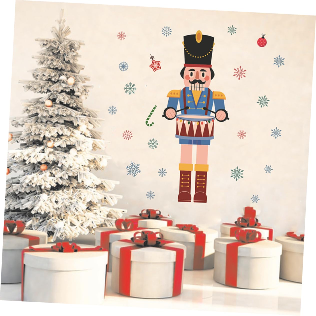 TOPBATHY 4 Stück Weihnachtsfensteraufkleber Kostümaufkleber Nussknacker Fenster haftet weihnachts fensterdeko weihnachten fensterdeko Weihnachts-Nussknacker-Aufkleber Glasfensteraufkleber