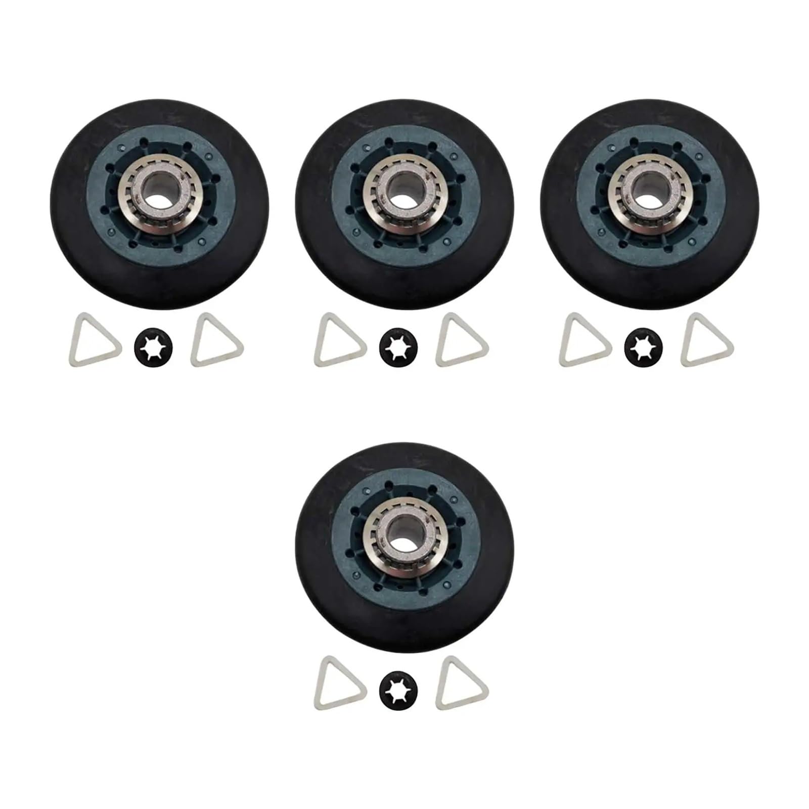 Rodillos De Soporte De Tambor Secador, Ruedas for Secadora, Lavadora, Reemplazo Con 3 Anillos, Piezas W10314173 Wpw10314173 AP6019303, 4 Uds.