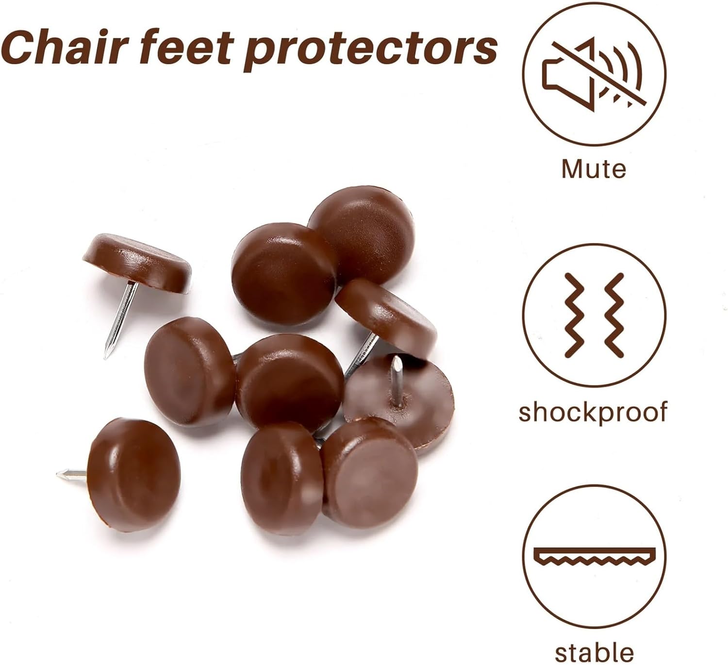 Chair Leg Floor Protectors 200 PCS Chair Table Furniture Leg Bottom Feet Plastic Pads Glides Skid Nail Wood Floor Protector Noise Killer
