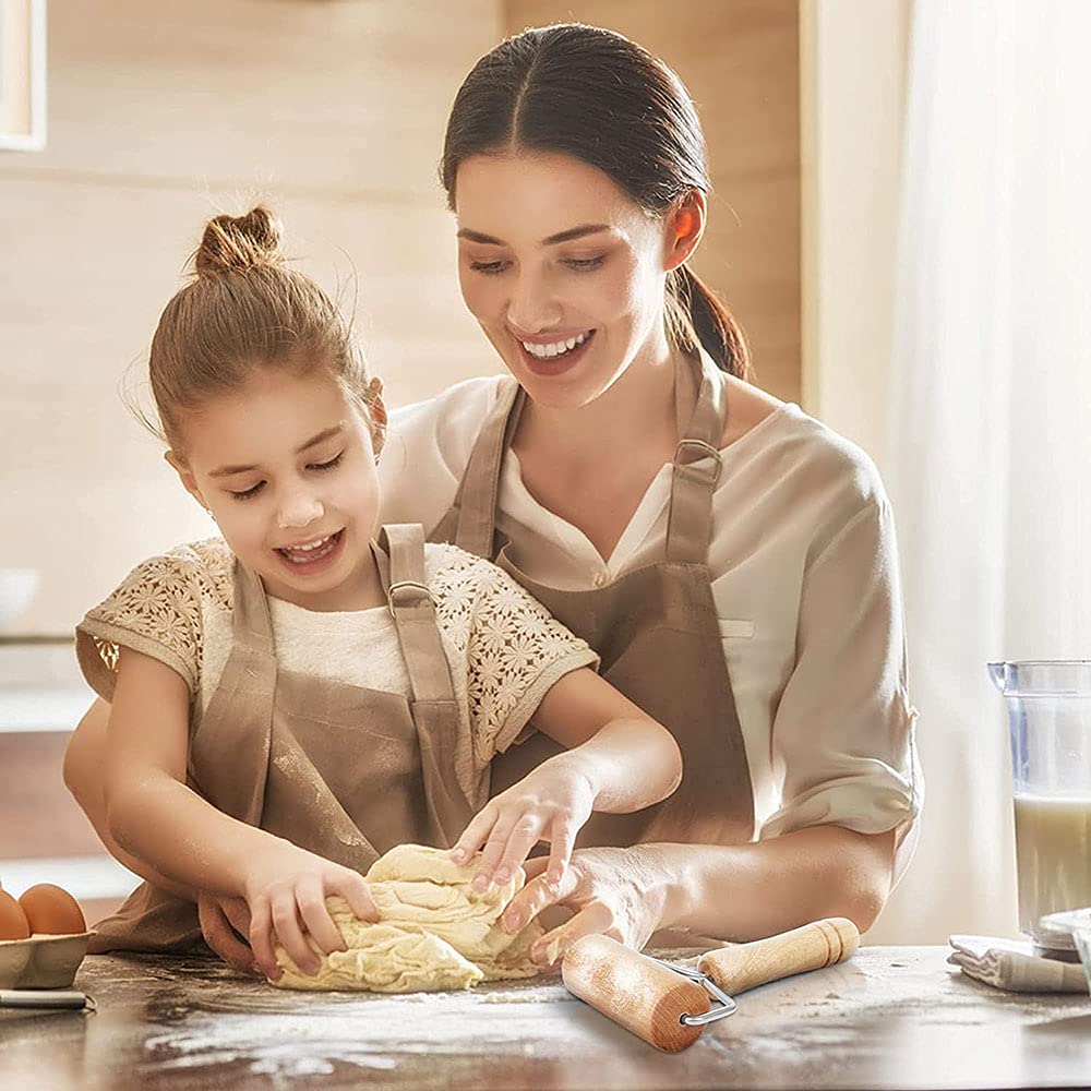 2 Mattarelli Per Pizza In Legno Di Faggio Con Manico Ergonomico – Rulli Antiaderenti 360° Per Pasta, Biscotti E Torte - 4