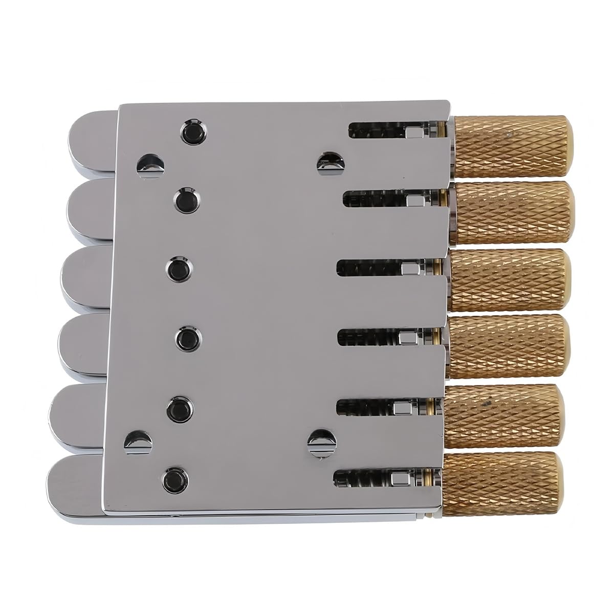 Grobo Cordal De Puente De Guitarra Eléctrica Sin Cabeza De 6 Cuerdas De 10,5 Mm, Dispositivo De Bloqueo De Cuerda Fija De Guitarra, Plateado