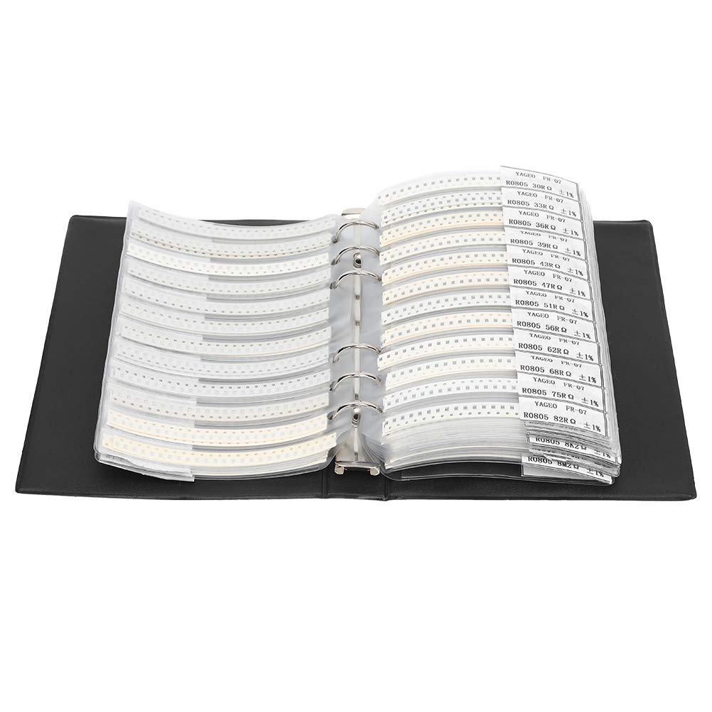 0805 Serie 170 tipi resistori componenti elettronici kit di assortimento campione libro nero per gli appassionati di professionisti elettronici
