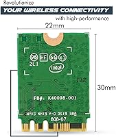 Vista 2 de Adaptador WiFi 6 AX200 Tarjeta WiFi 802.11ax M.2 de doble banda para PC Hasta 2.4 Gbps Sin vPro Compatible con Bluetooth 5.2 e Intel, AMD