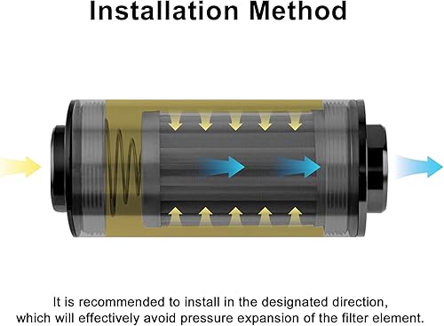 Miniatura 3 de EVIL ENERGY Filtro de combustible de 40 micrones en línea con adaptador universal 6AN 8AN 10AN 60MM