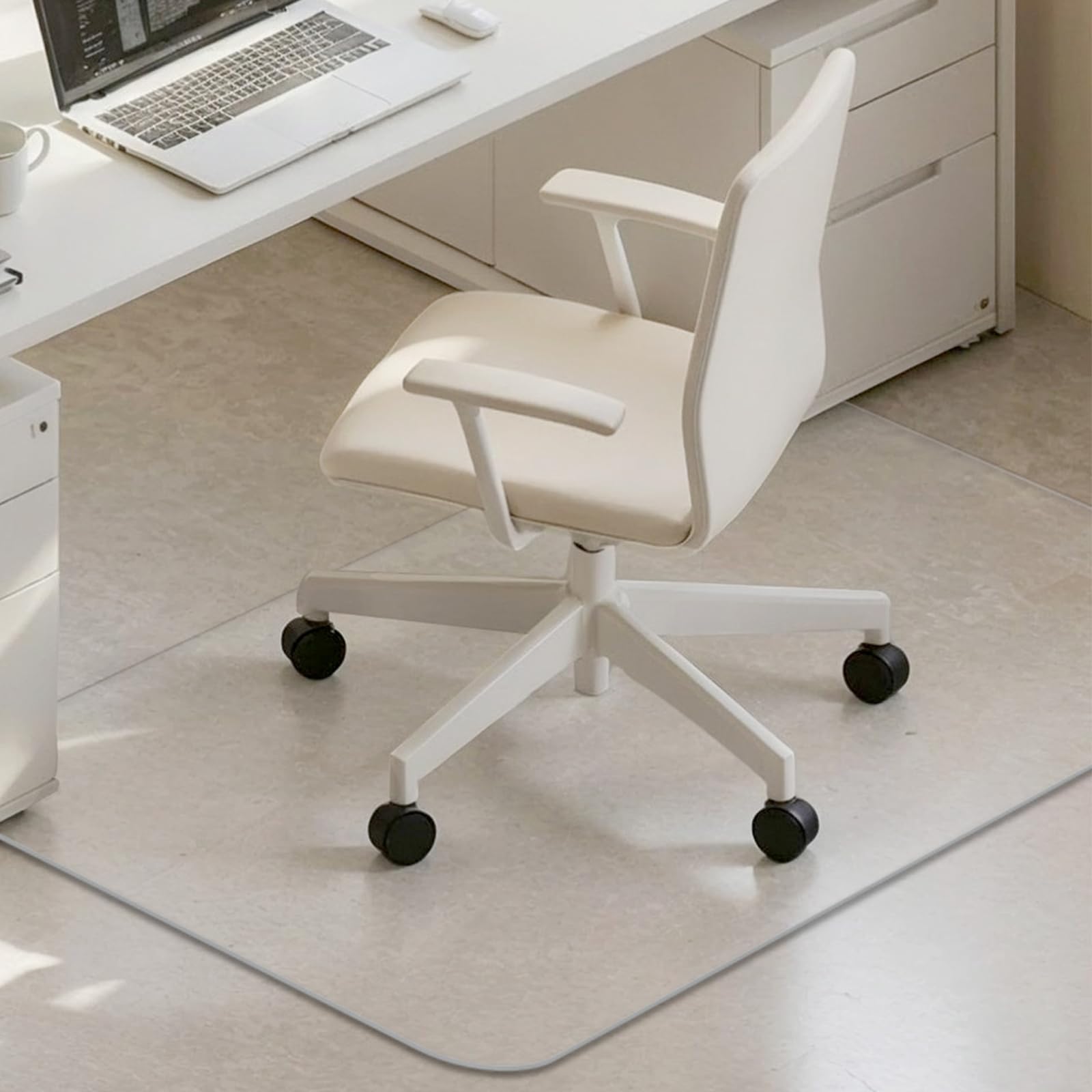 COSYLAND Tapis Chaise de Bureau Effet Givré 90x120cm Antidérapant Protège-Parquet