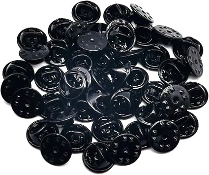 50pcs Metal Pin Backs Lapel Pin Backs Locking Clasp Butterfly Clutch Tie Tacks Pin Back for Brooch Tie Hat Badge Insignia Replacement Black, XZYLPB0