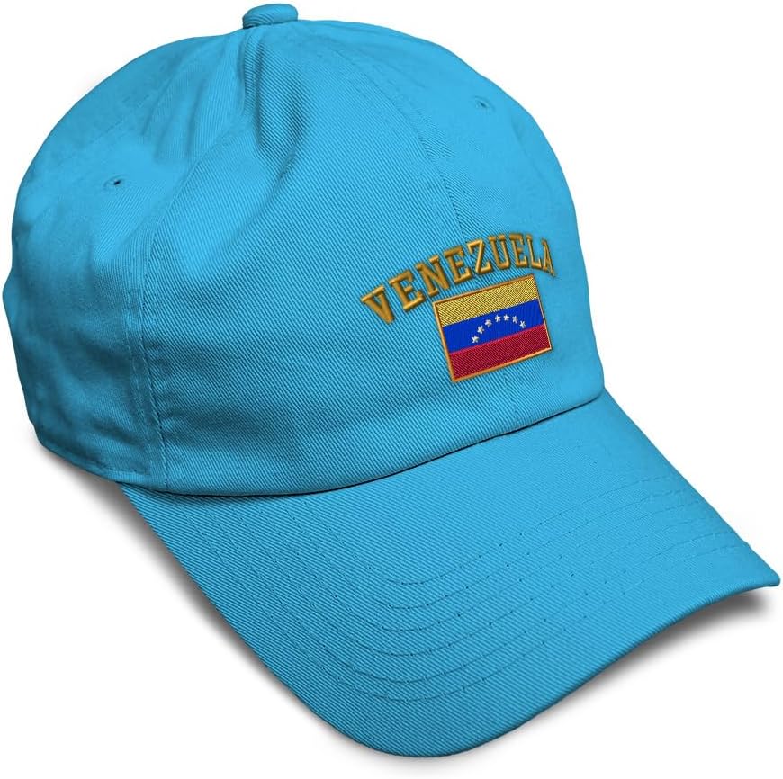 Custom Soft Baseball Hat Embroidered Dad Hat Venezuela Flag Men & Ladies Baseball Cap Cotton