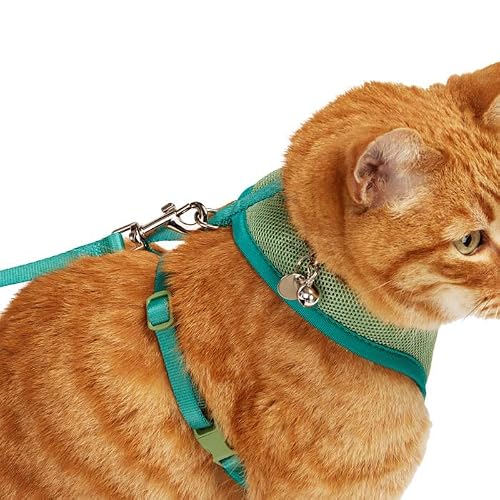 Youly Updated Mesh Cat Harness & Leash Set Green Small/Medium