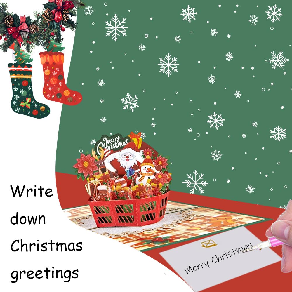 3D Christmas Cards Pop Up Biglietti Auguri Natale Con Buste