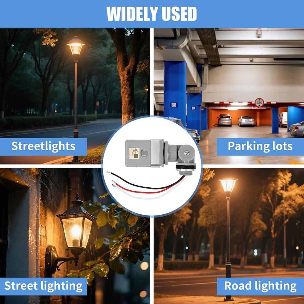 Per Sensori Fotocellula di Illuminazione Esterni 3-Pack 120VAC Crepuscolare All' IP54 Interruttore Fotoelettrico Impermeabile