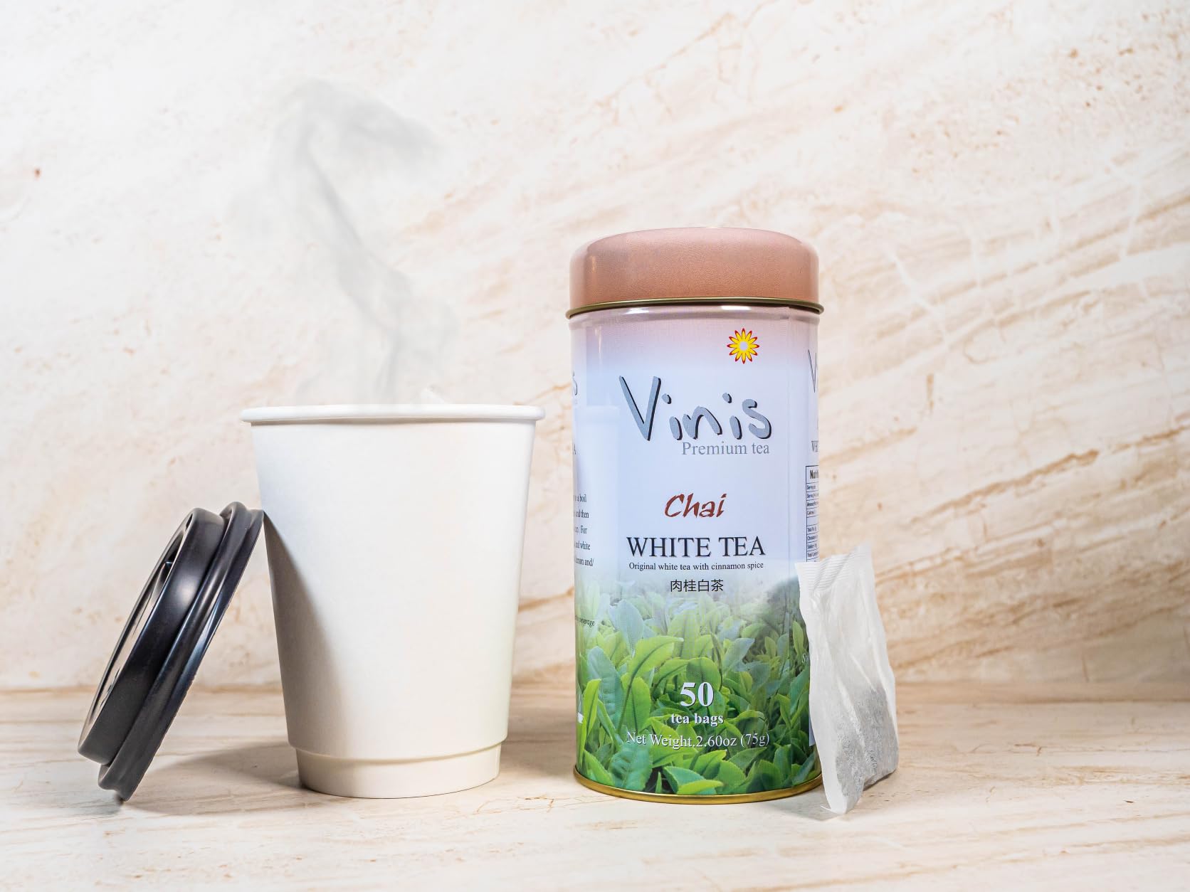 Amazon.com : Vinis Premium Chai White Tea Tea Box of 6 Tins (50