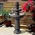 Teamson Home Deluxe Pineapple Pedestal 2 Tiered Floor Waterfall Fountain with Pump for Outdoor Patio Garden Backyard Decking, 39 Inch Height, Iron Gray