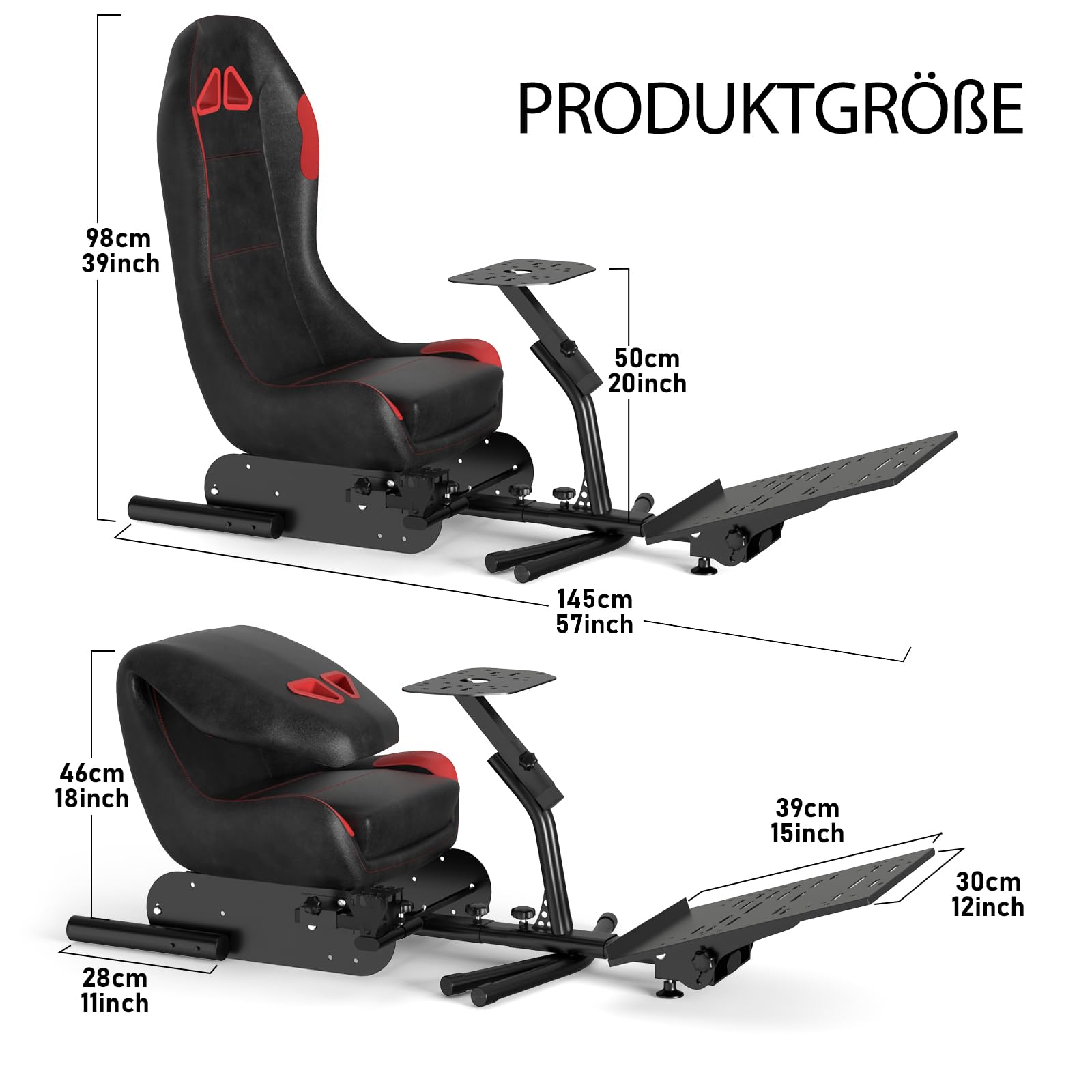 DIWANGUS Lenkradständer,Racing Wheel Stand mit Sitz Gaming Chair Fahrcockpit, Racing Seat für Logitech G923 G920 G29 G27 G25 & Thrustmaster T248X T248 T300Rs TX T150 PS4 PS5