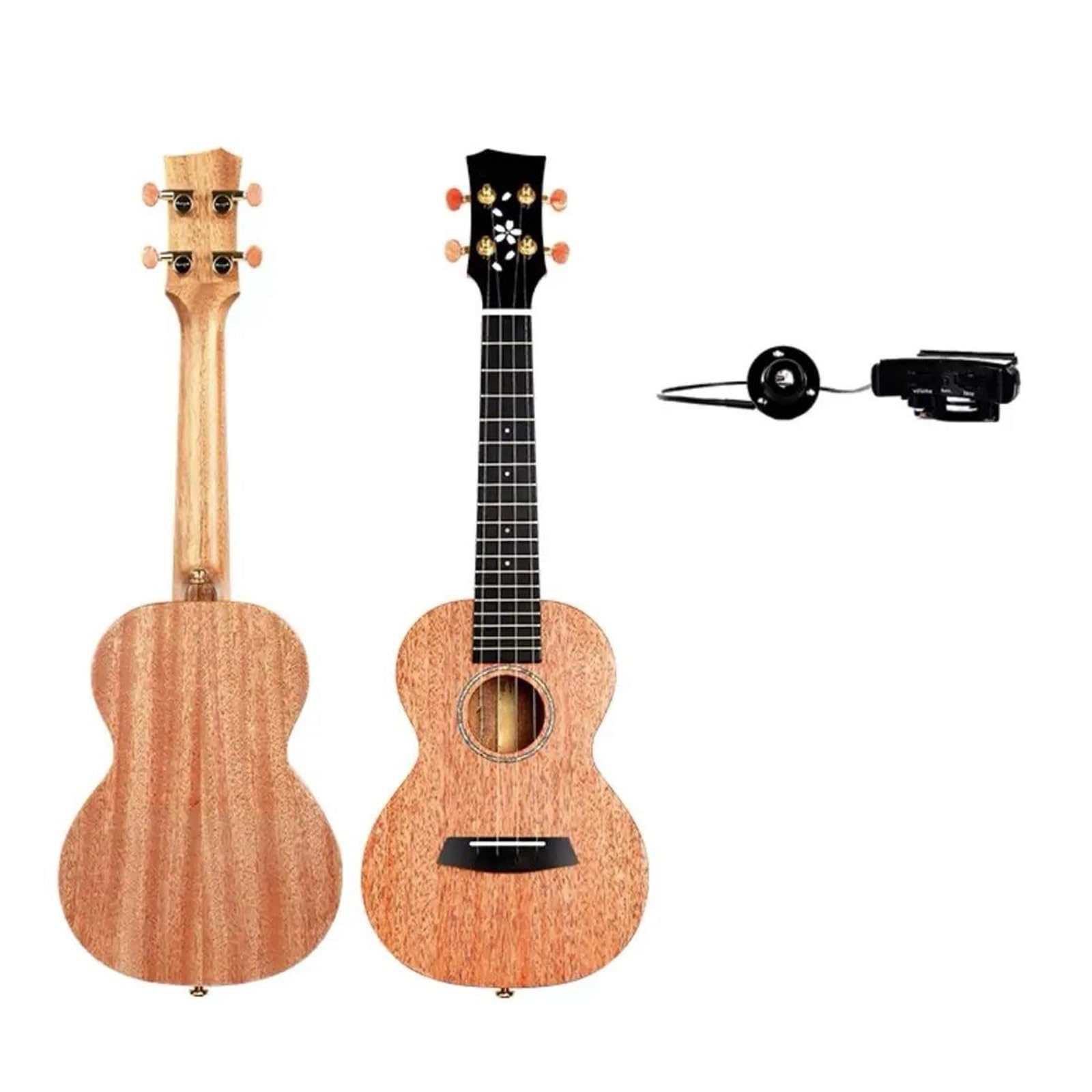 Ukulele Instrumenty Muzyczne Ukulele Akustyczne Dla Początkujących 23/26 Cali Korpus Z Mahoniu W Zestawie Futerał Na Instrumenty Muzyczne(Type4,23)