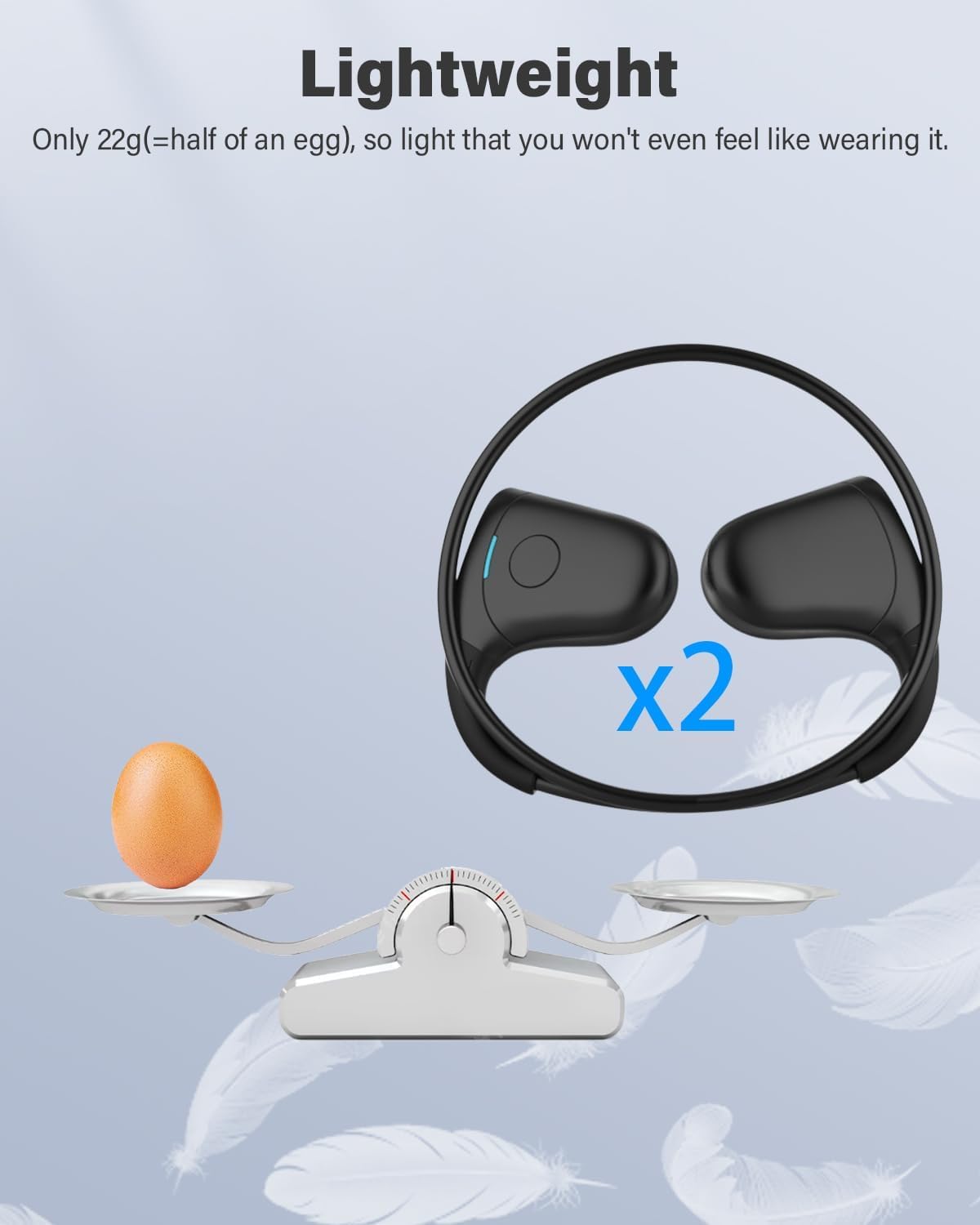 SANOTO Knochenschall Kopfhörer für Läufer Fahrrad Fitness, Schwarz | Open Ear, Bone Conduction Kabellos, Bluetooth 5.3, Lange Akku, IPX5 Wasserdicht Schweißfeste, 22g Leicht, Sportkopfhörer