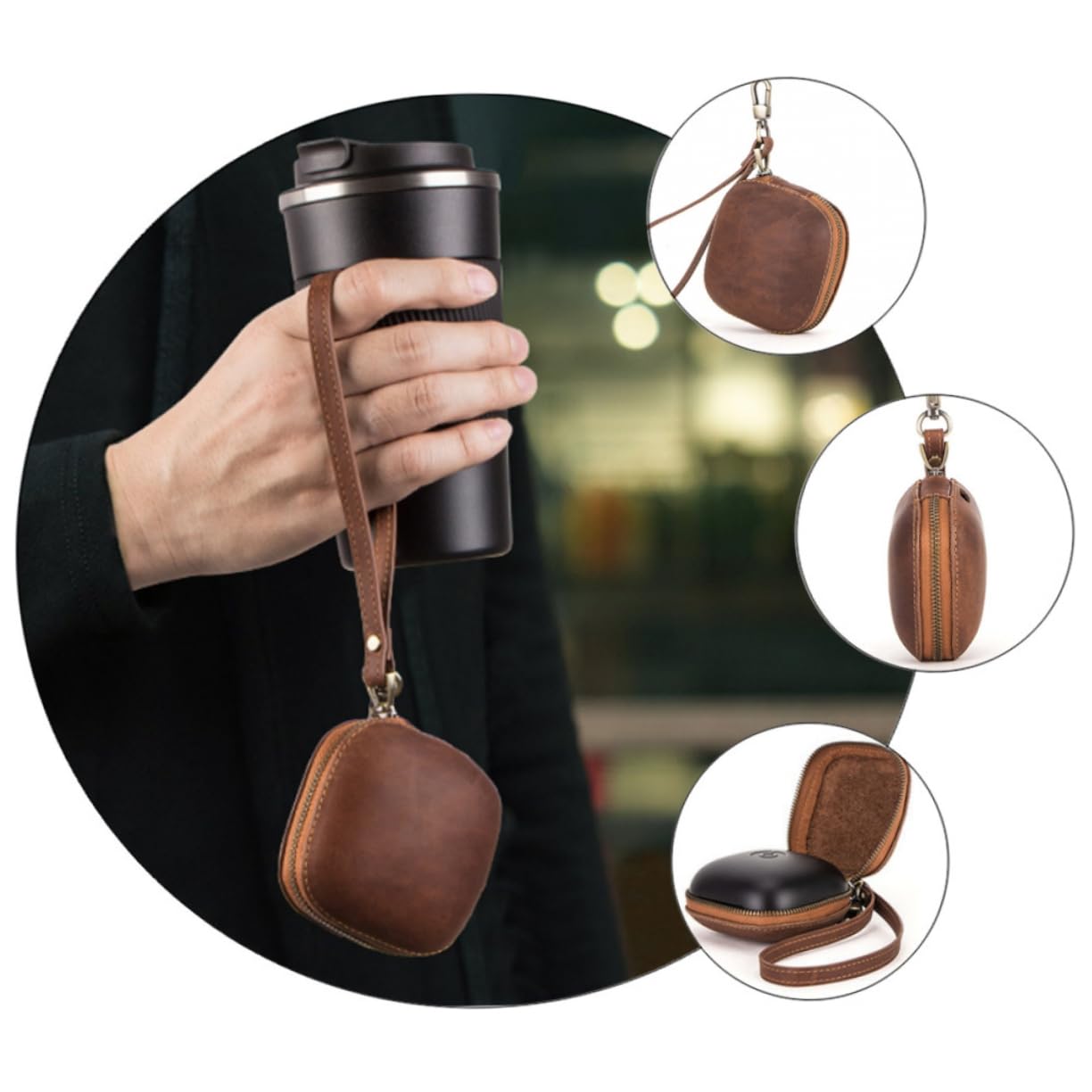 Operitacx Estuche Protector para Auriculares Funda De Cuero Compatible Profesionales para Almacenamiento y Viaje Protege Dispositivos