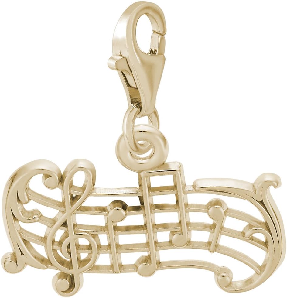 Music Staff Charm with Lobster Claw Clasp, Charms for Bracelets and Necklaces