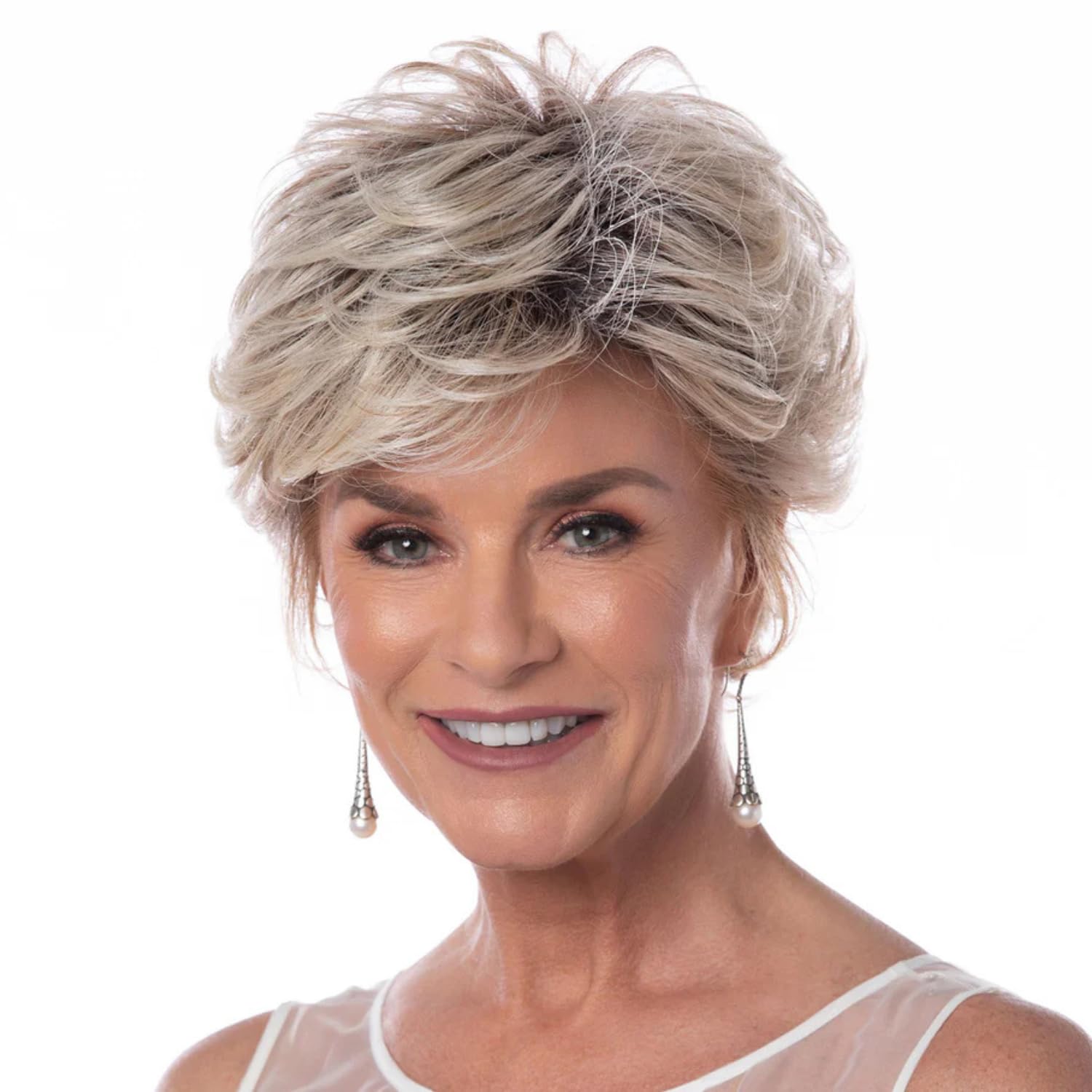 Toni Brattin Salon Select Wig - Short Cut with Curled Layers & Collar-Length Texturing - Heat-Friendly Fiber Looks & Feels like Natural Hair - Adjustable & Comfortable (Black, Regular)