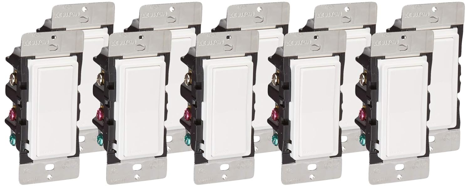 Leviton DZ15S1BZ Decora Smart Switch with ZWave Technology, 10Pack