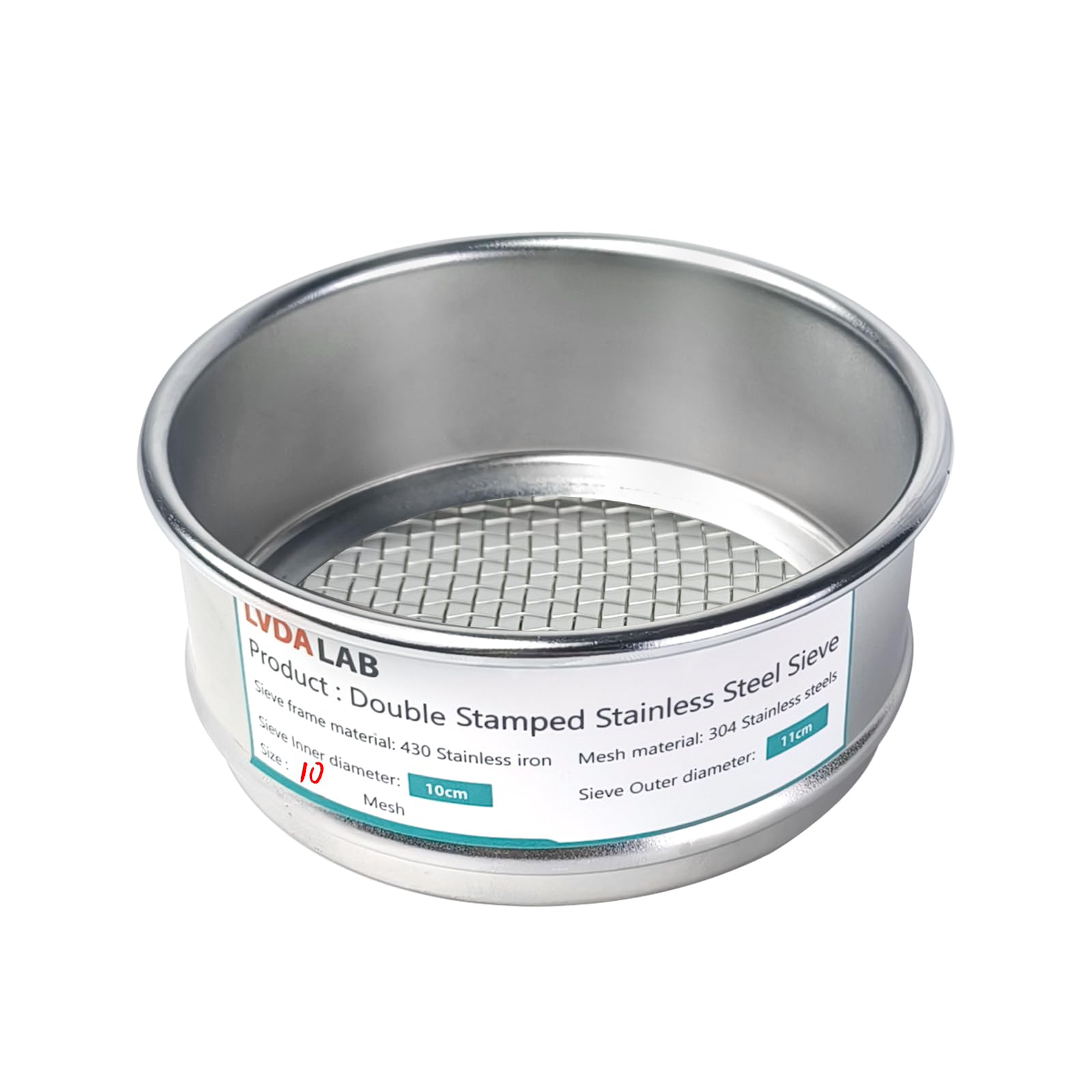 Lab Sieve Pan with Lid - Chromium Steel -11