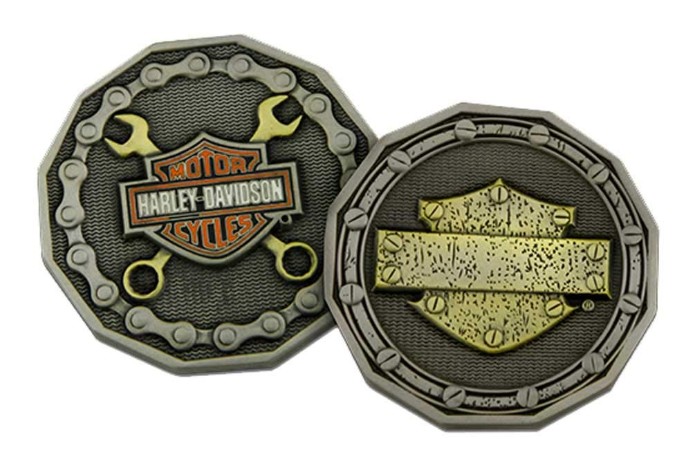 Harley-Davidson Chain & Wrench Challenge Coin, 1.75 in. Antique Finish 8008987