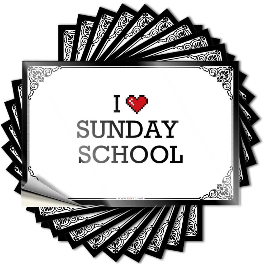 Tattoo Friends Math Fall Bumper I Love Sunday School - Scratch Resistant Stickers(6X9CM)