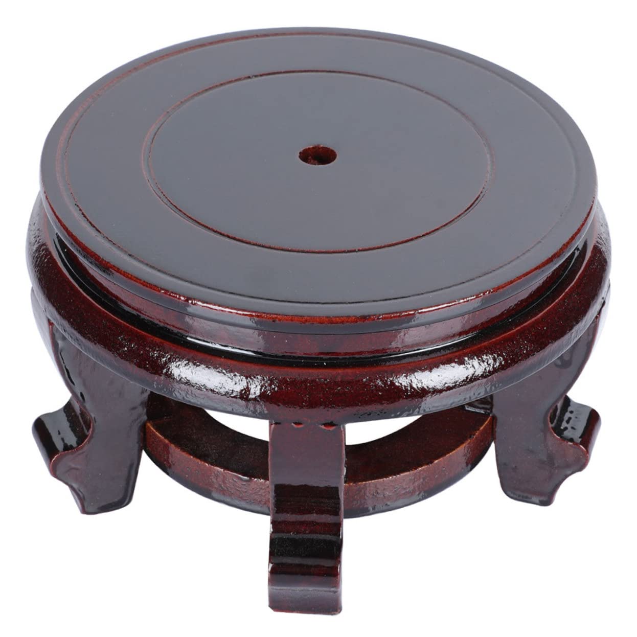Milisten Base Décorative Ronde En Bois Rose Pour Pot De Fleurs Et Objets D'Art - 10 X 12 X 3 Cm - Fait Main