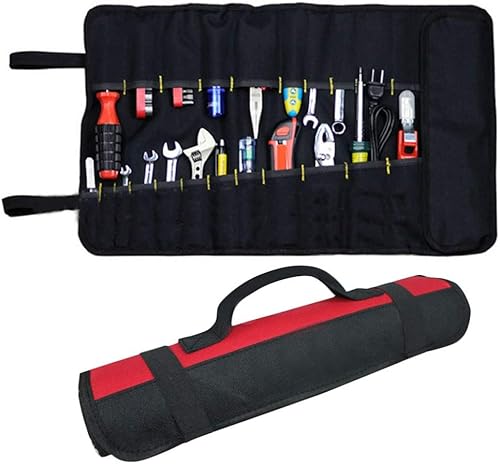 Bolsa de herramientas portátil impermeable Destornillador Bolsa de rollo de herramientas Funda Funda con 22 bolsillos