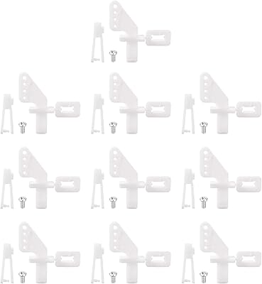 uxcell 10Sets 4-Hole Nylon Pin Control Horns and Clevis Kit Model Airplane Electric Aircraft RC Fixed-Wing DIY Parts