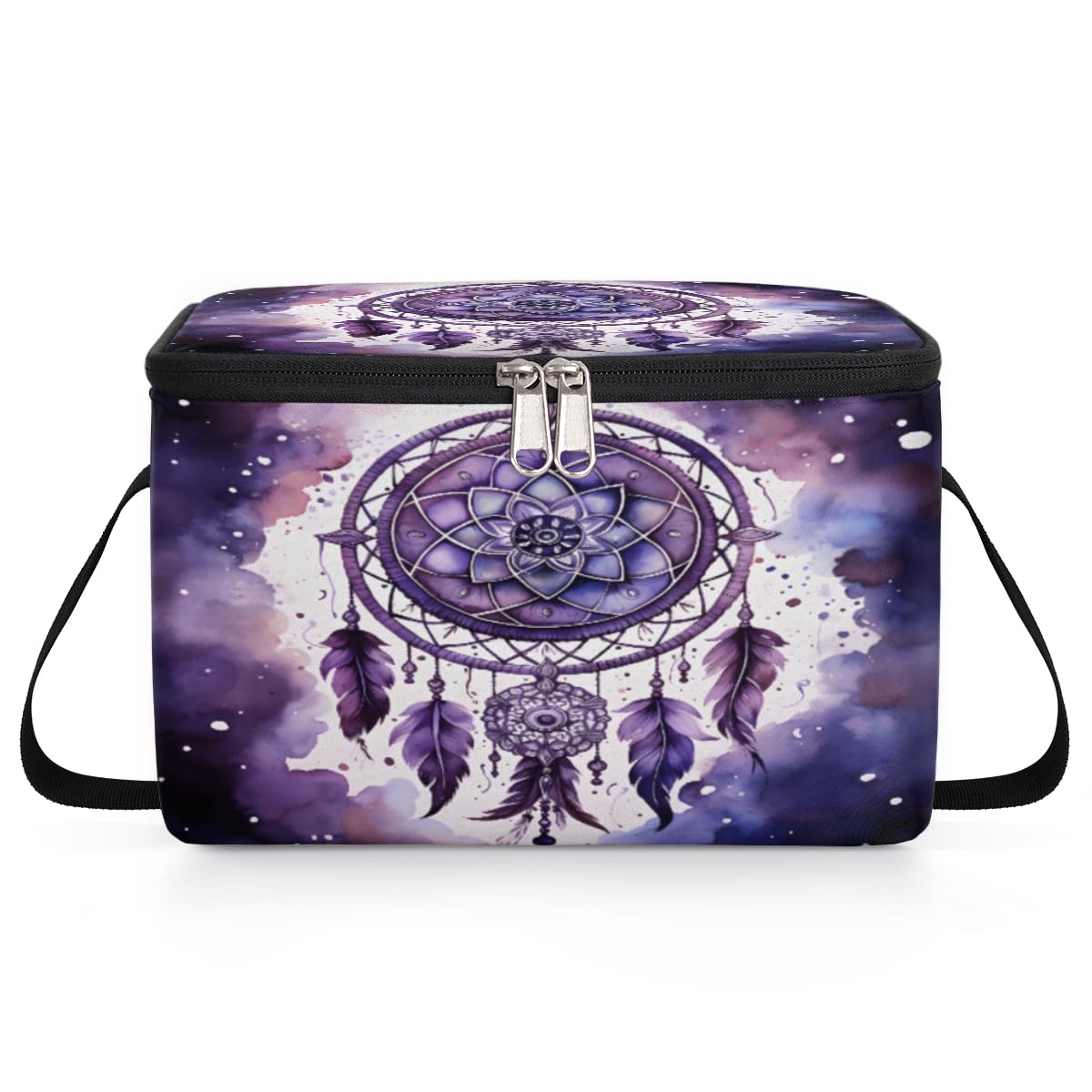 GzLeyigou Ethnic Pendants Lunch Bags for Women Men 9 Cans, Hot & Cold Food Delivery Bag Insulated Grocery Bag Insulated Lunch Box Dreamcatcher Cooler Bag for Office Work Picnic Beach