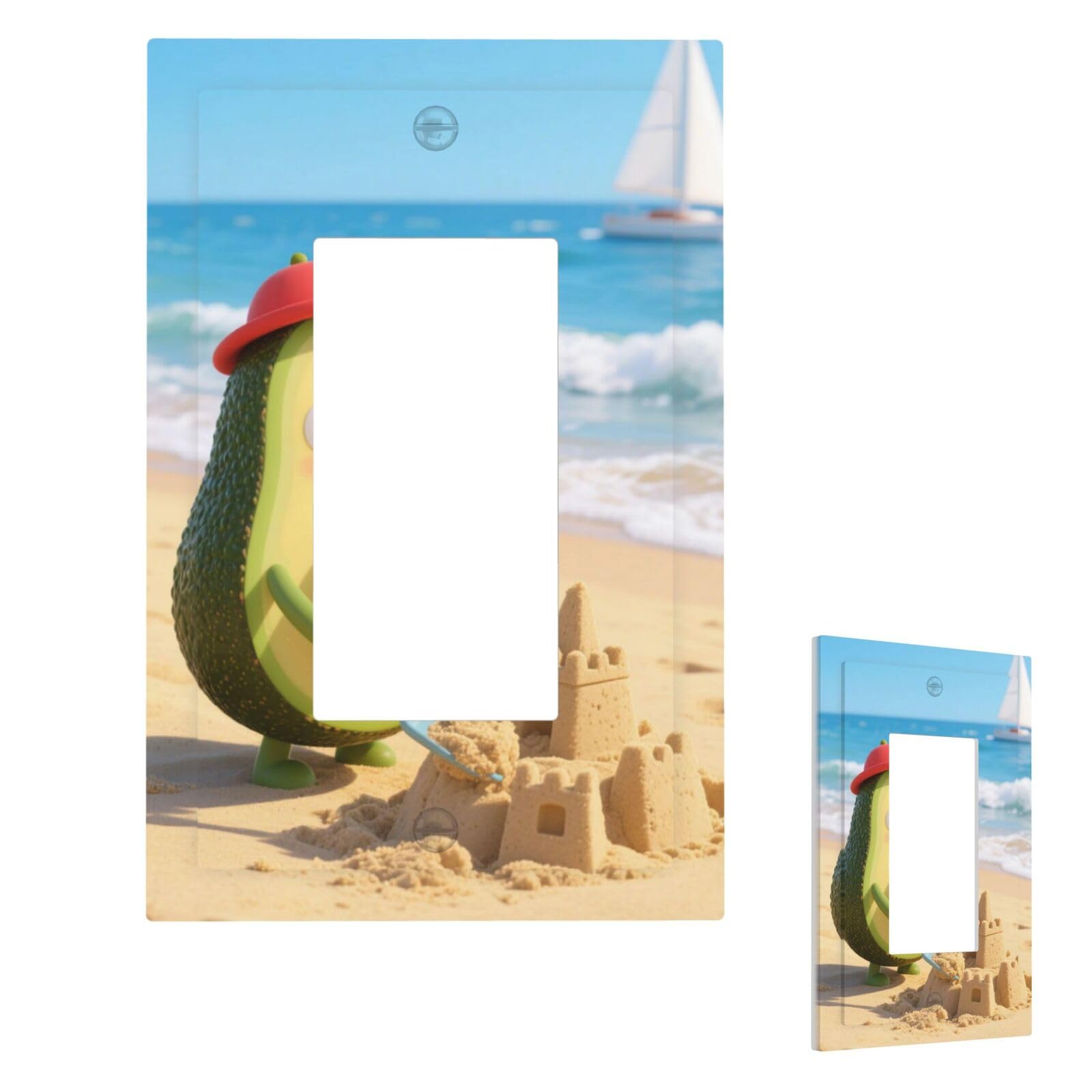 Avocado Wall Plate Cover Modern Decorative 1 Gang Light Switch Cover Unbreakable Receptacle Outlet Covers For Living Room Bedroom Home Decor 1 Gang