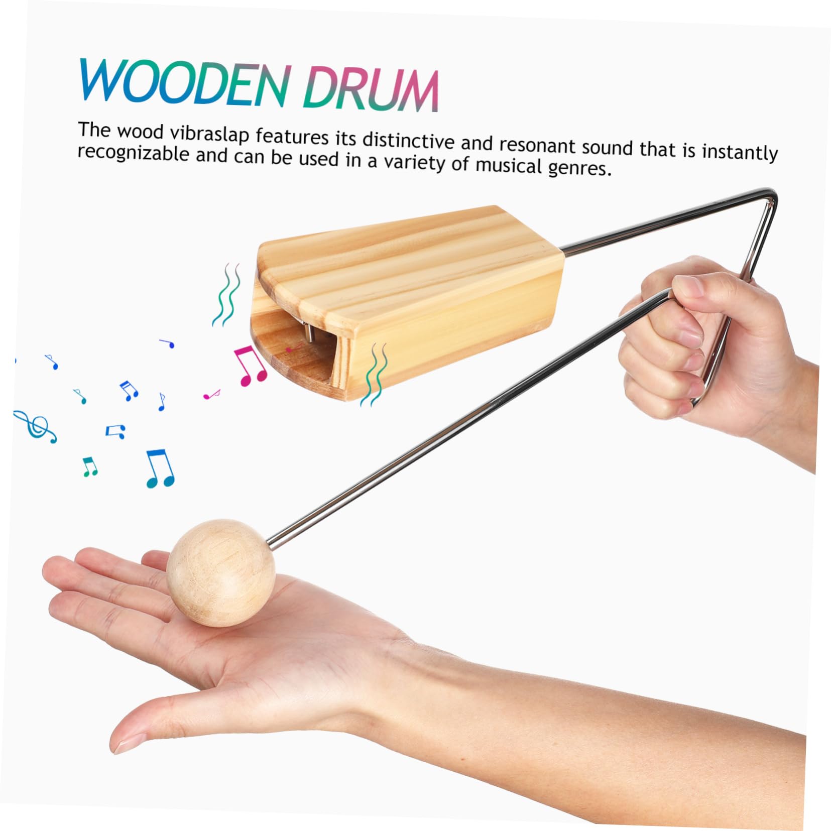 Vibraslap En Bois - Instrument De Percussion à Main, Son Vibrant Unique - Pour Musiciens Débutants Et Confirmés - 4