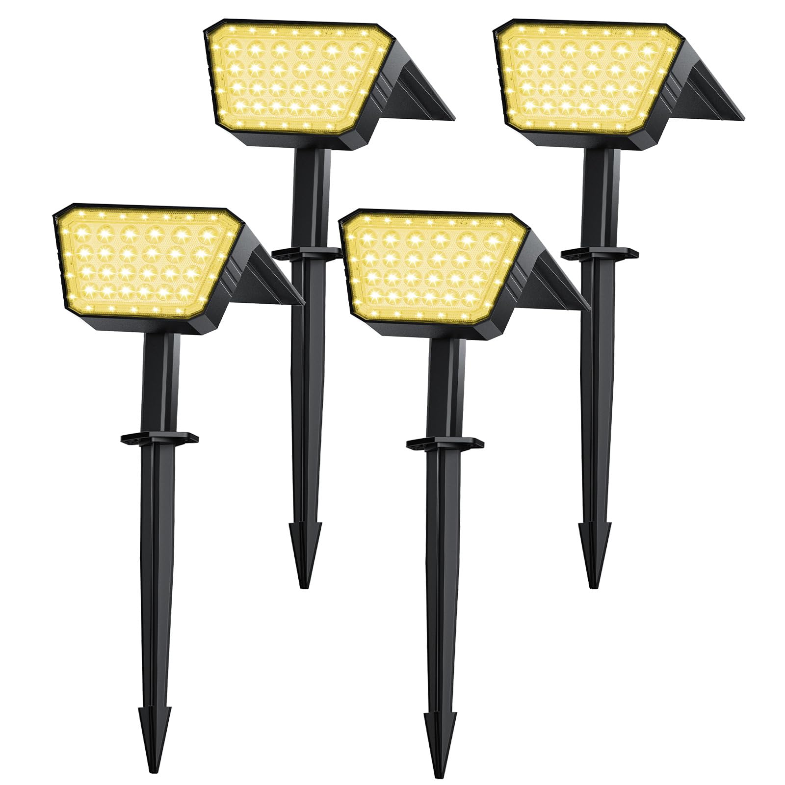 FIFlying Luces Solares LED Exterior Jardin 2 Piezas, 44 LED Focos LED Exterior Solares, 3 Modos Impermeable IP67 Foco Solar para Patio, Caminos, Terraza, Calzada, Piscina, Césped - Blanco Cálido — view 8