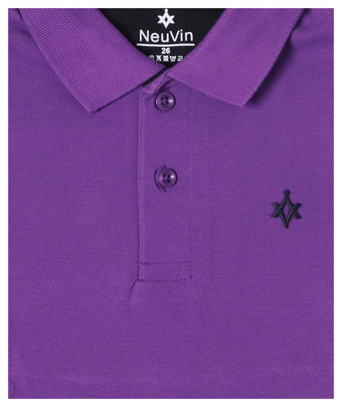 Image of Boys Cotton Polo T-Shirt Regular Fit Half Sleeve Plain Collar T-Shirt, Soft Breathable Casual Wear