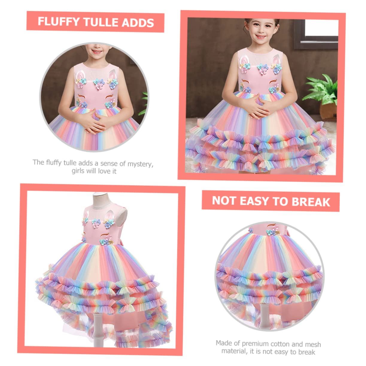 1pezzi Gonna Tulle Per Bambine Con Design Unicorno Costume Cosplay Per Feste e Occasioni Speciali Per Compleanni e Spettacoli