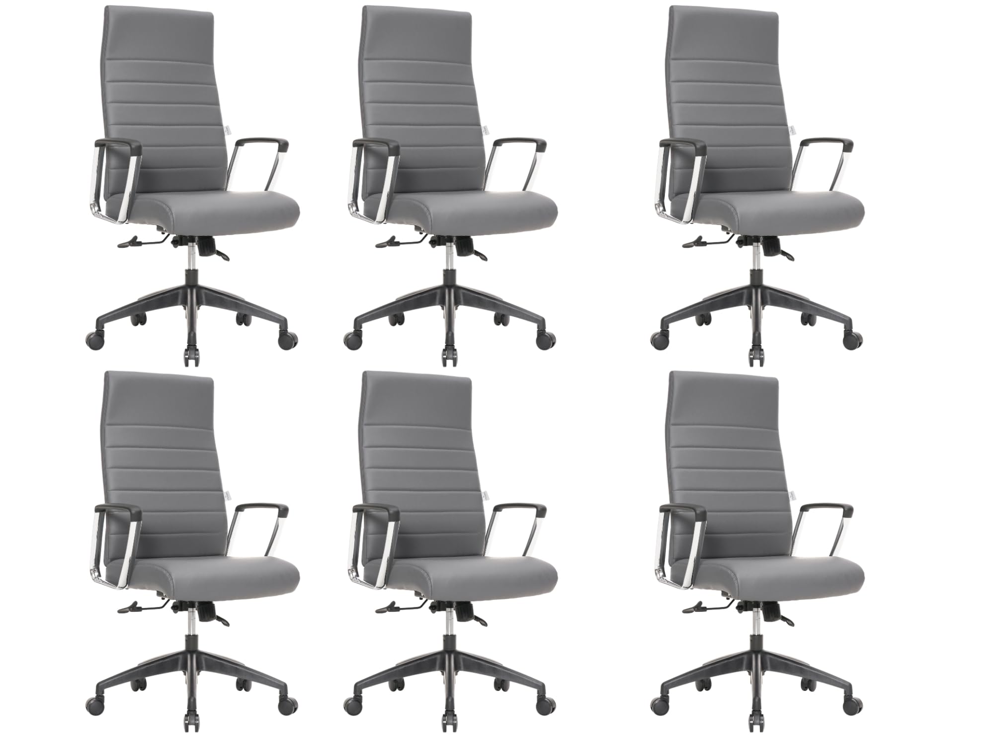 LeisureMod Hilton Modern Executive Office Chair, Leather, Adjustable Height